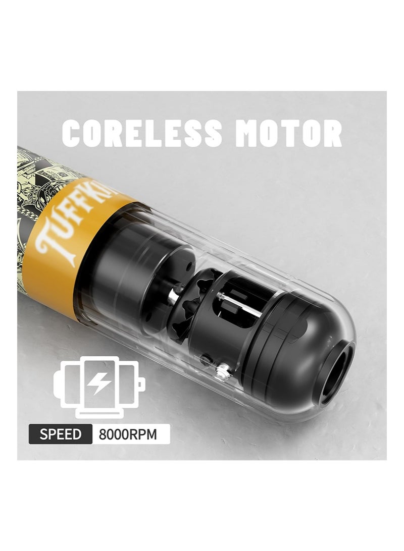 HaLunhi Wireless Tattoo Machine Kit，Includes a 1600mAh Tattoo Power Bank，20 Cartridge Tattoo Needles，Colored Tattoo Ink，and Other Accessories，Suitable for Tattoo Artists (Gold) - Image 3