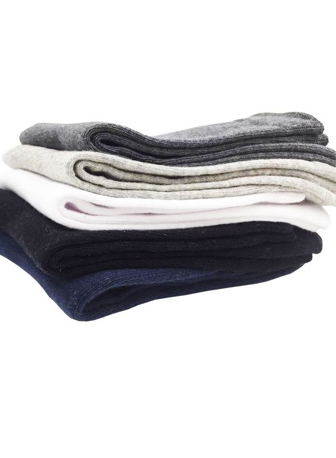 ZCM-HAPPY 10 Pairs Men's Mixed Color Cotton Mid-cut Exquisite Business Socks Calf Socks - Image 3