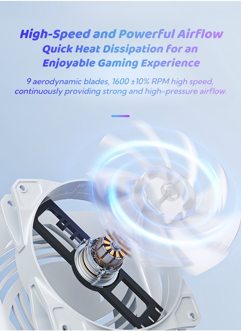 AOLION PS5 Slim Cooling Fan – RGB Lighting, Intelligent Temperature Control, Ultra-Quiet 1600 RPM Fan, USB Ports, and Enhanced Heat Dissipation for PlayStation 5 Slim  - Image 4