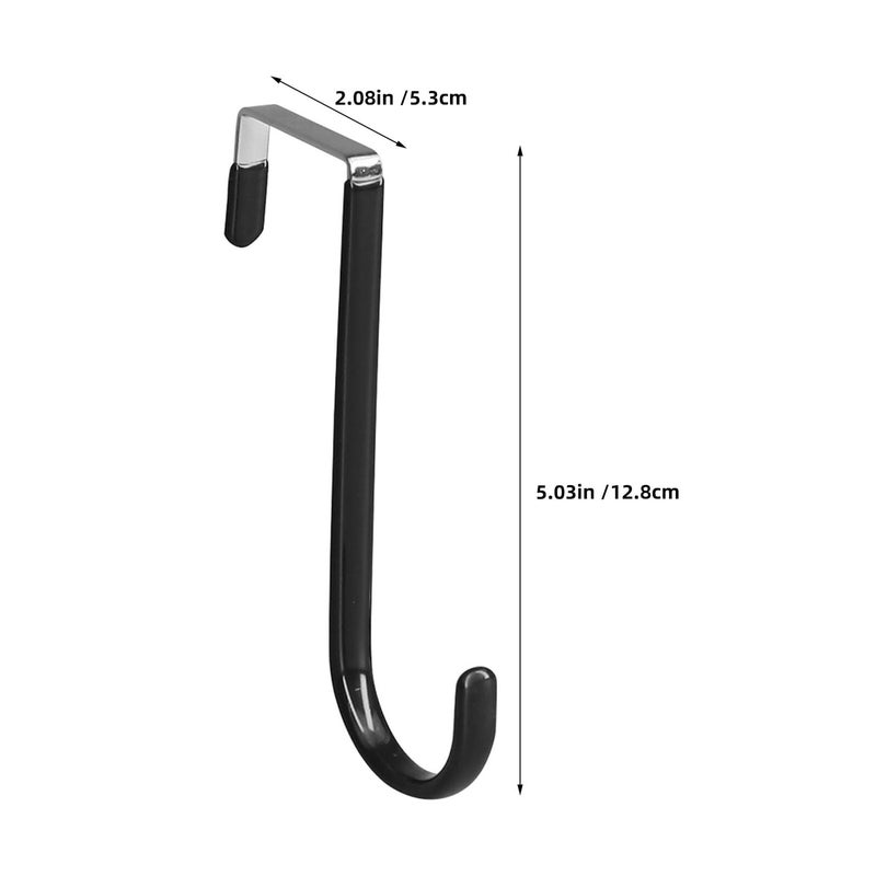 Over The Door Hooks Heavy Duty Black Metal Hangers 8pcs Non Scratch Bathroom Towel Coat Organizer - Image 3