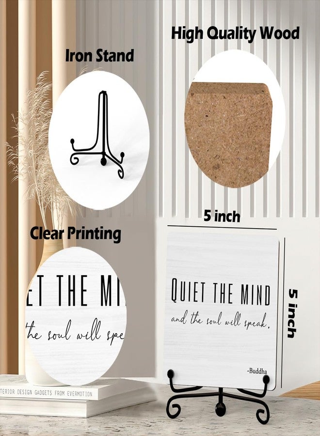 Jusitakeet Zen Decor, Meditation Accessories, Spiritual Decorations, Yoga Room Meditation Room Decors, Quiet The Mind And The Soul Will Speak Sign (B06) - Image 2
