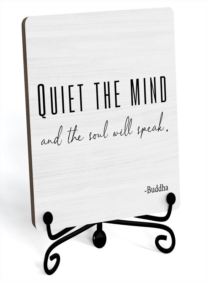 Jusitakeet Zen Decor, Meditation Accessories, Spiritual Decorations, Yoga Room Meditation Room Decors, Quiet The Mind And The Soul Will Speak Sign (B06) - Image 1