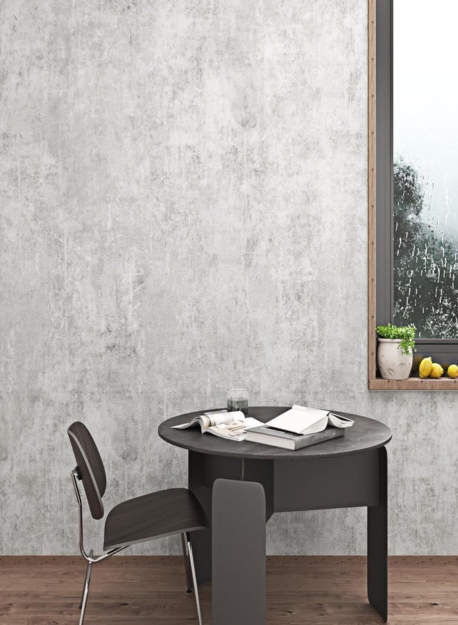 WESTICK Light Grey Concrete Wallpaper Peel and Stick Textured Concrete Wall Paper Modern Cement Wallpaper for Bedroom Waterproof Matte Limewash Grey Contact Paper for Countertops Gym Garage 15.8"x80" - Image 5