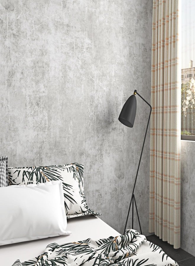 WESTICK Light Grey Concrete Wallpaper Peel and Stick Textured Concrete Wall Paper Modern Cement Wallpaper for Bedroom Waterproof Matte Limewash Grey Contact Paper for Countertops Gym Garage 15.8"x80" - Image 3