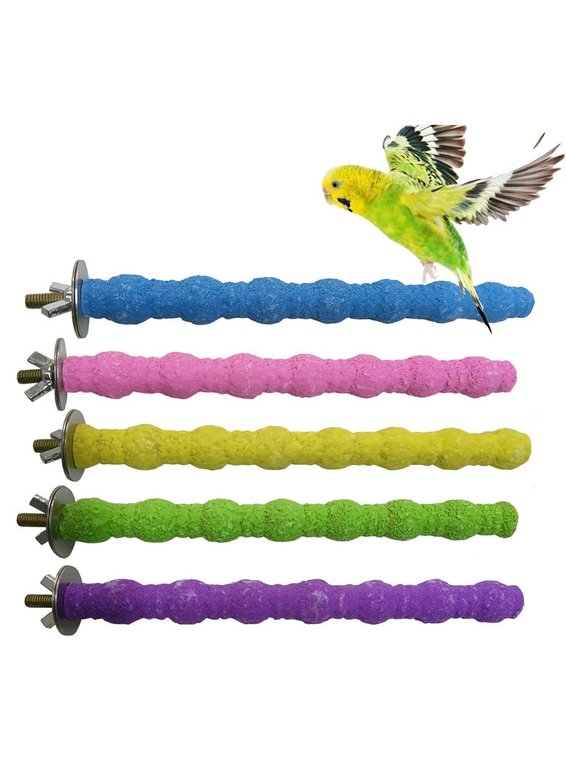 Generic 5 Pcs Bird Perches Stand, Parrot Perch Bird Stand Pole Wild Grape Stick Paw Grinding Fork Parakeet Climbing Standing Branches Perches for Budgies, Parakeet,  atiels(Random Color)  - Image 1