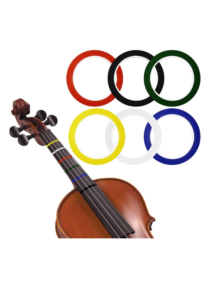 6 Rolls Violin Tape Fingerboard,  3mm Violin Finger Guide Stickers, 216FT Cello Fingering Tape for Violin Cello Practice Beginners' Finger Position Marker (8 Colors) - Image 1