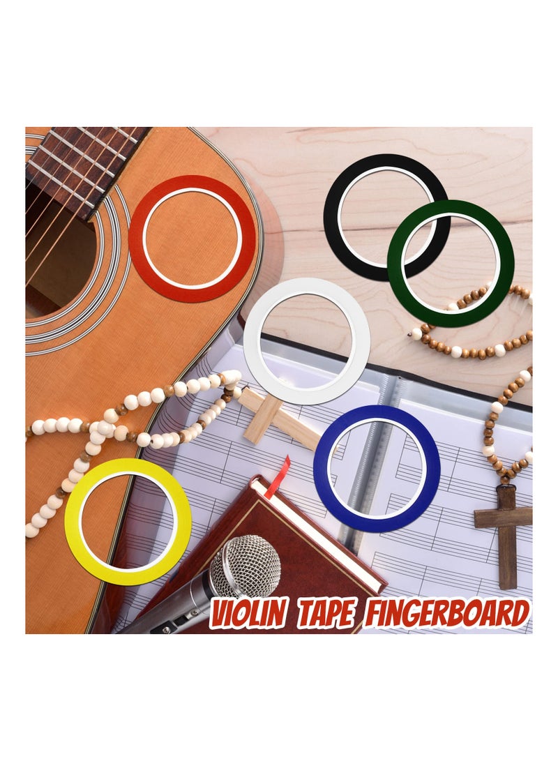 6 Rolls Violin Tape Fingerboard,  3mm Violin Finger Guide Stickers, 216FT Cello Fingering Tape for Violin Cello Practice Beginners' Finger Position Marker (8 Colors) - Image 3