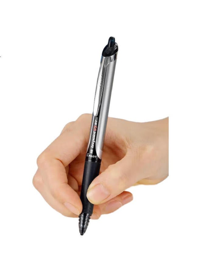 Pilot Bxrt-V7 Retractable Black Gel Pen, Signature Pen, Water-Based Pen, 0.7Mm, For Students, Rollerball Pen, Stationery Set, Office Supplies, Handwriting Practice, 1 Pen + 3 Black Refills - Image 2