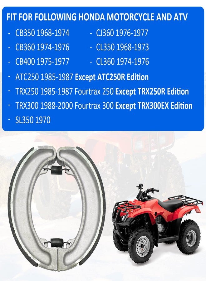 JAVIK Rear Brake Shoes for Honda Fourtrax 300 TRX300 TRX300 1988-2000 TRX250 ATC250 CB350 CB360 CB400 CL350 CL360 CJ360 SL350 - Image 2