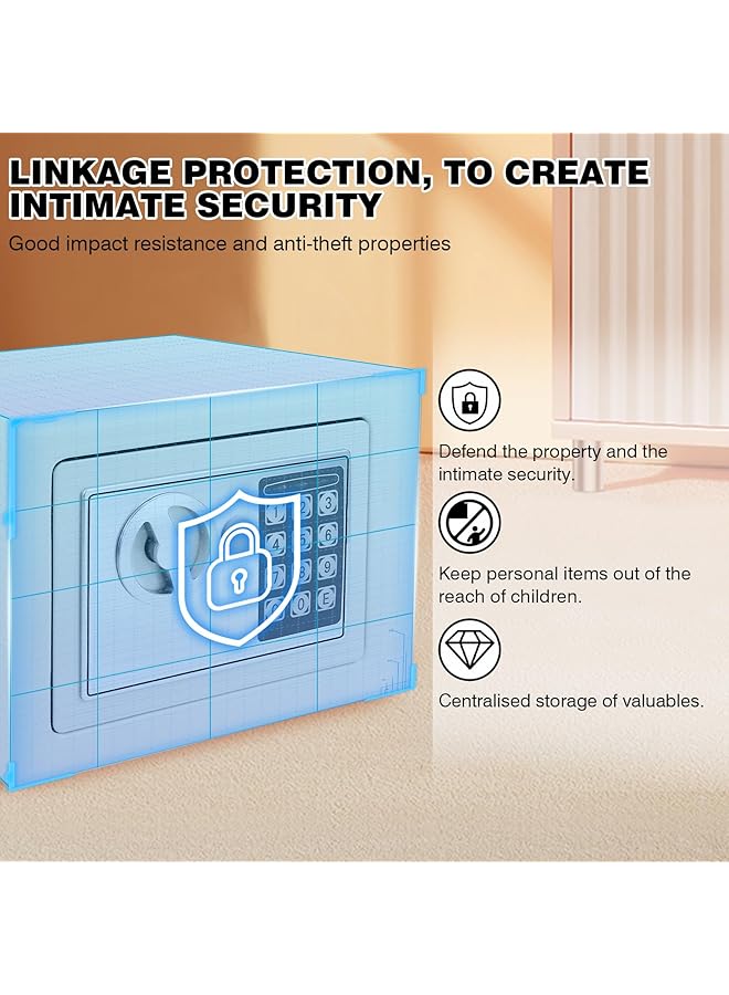 erorex Safe Box For Home Electronic Money Box With Digital Keypad And Keys Small Safe Security Box For Valuable Cash Money Jewelry Documents 23 - Image 4