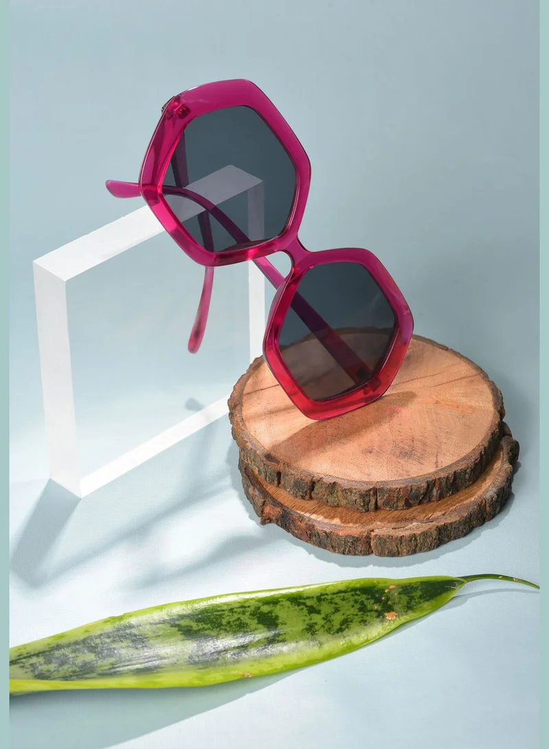 Haute Sauce Women Black Lens Pink Wayfarer Sunglasses