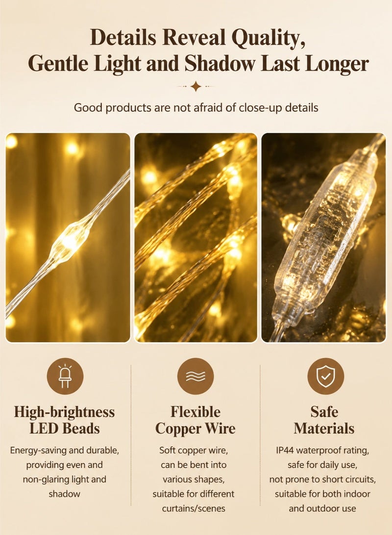 ووفيكسر سلسلة إضاءة LED بطول 3 أمتار (300 مصباح LED) - إضاءة زخرفية لرمضان، عيد الفطر، عيد الميلاد، والمناسبات الخاصة - Image 4