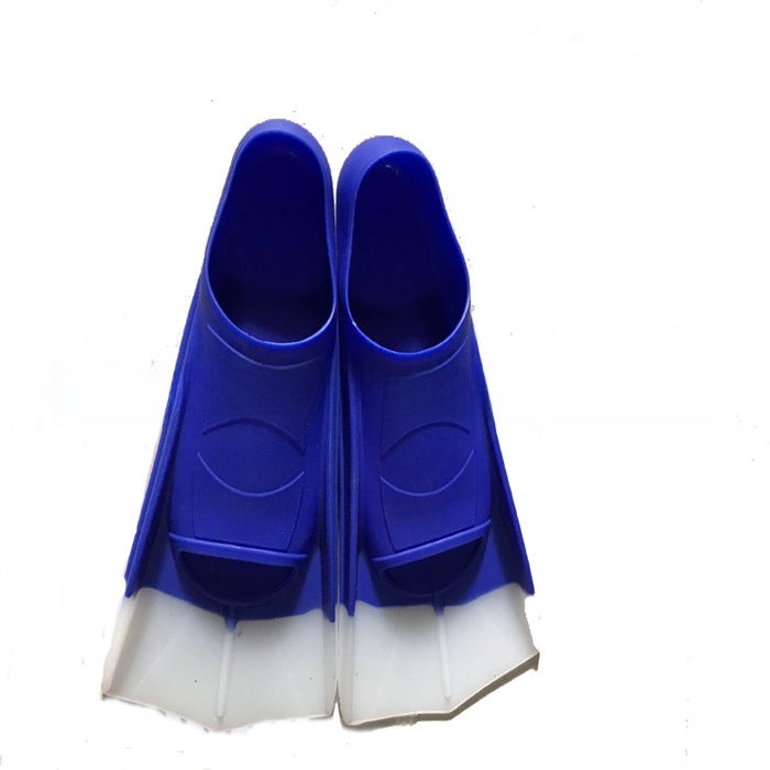 Generic Silicone Swim Fins Lightweight Diving Flippers Non-Slip Sole Blue/White Fins - Image 1