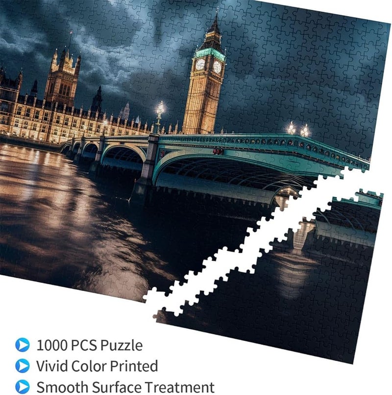 بيغ بن إنجلترا 1000 قطعة لغز للأدوات المنزلية الديكور 29.5 × 19.7 بوصة - Image 3