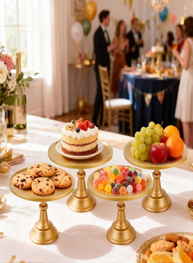 Odowalker 10 Inch Gold Cake Stand Dessert Display Table with Base Metal Dessert Stand, Cupcake Display Plate for Birthday, Wedding, Party Decorations - Image 2