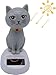 SquarezhenBo Gray Solar Powered Dancing Cat Doll Figure Swinging Solar Toy Cat Figurine Statue Swinging Car Dashboard Decoration Ornaments Dancing Toy for Car Dashboard Office Home Desk Decor Solar Power Kits - Image 2