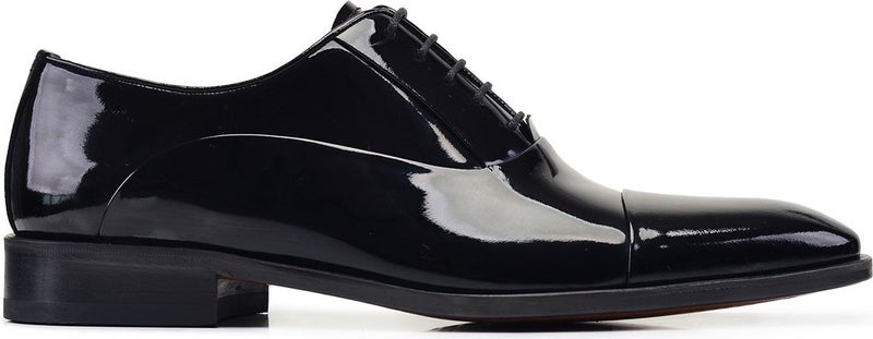 Nevzat Onay Black Patent Leather Classic Laced Leather Men's Shoes -02701-  - Image 1