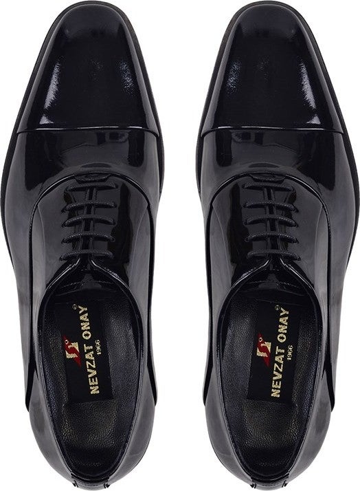 Nevzat Onay Black Patent Leather Classic Laced Leather Men's Shoes -02701-  - Image 4