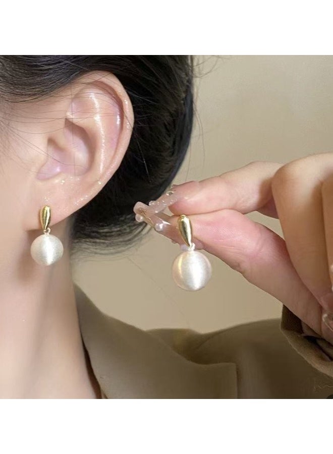 لاتين أقراط نسائية فضية أنيقة بتصميم إبرة، مصنوعة من المعدن المصقول عالي الجودة، أقراط مرصعة للنساء والفتيات - Image 1