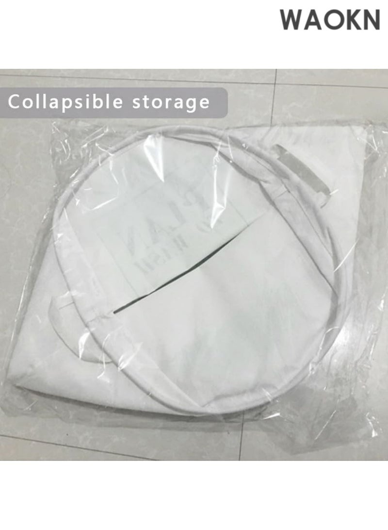 WAOKN Laundry Basket bag Large 40x50cm Foldable Dirty Clothes Basket Collapsible Toys Storage Bucket Durable, Beige - Image 2
