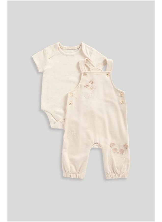 mothercare My First Bear Dungarees and Bodysuit Set  - Image 1
