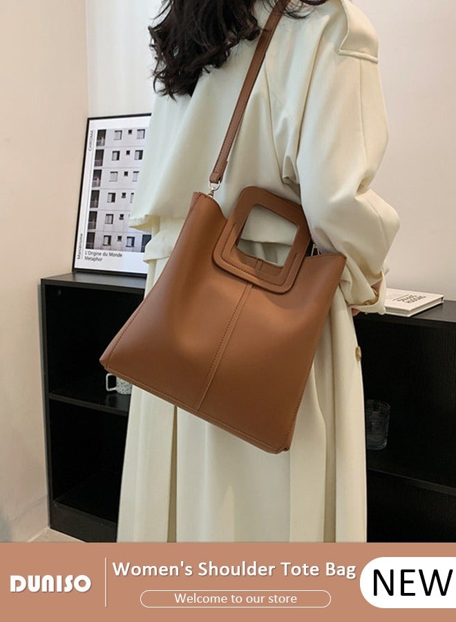 DUNISO Women's Shoulder Tote Bag Faux Leather Handbag for Women Large Capacity Messenger Bag, Fashionable Travel Shoulder Bag Crossbody Bag for Ladies Girls College Students - Image 1