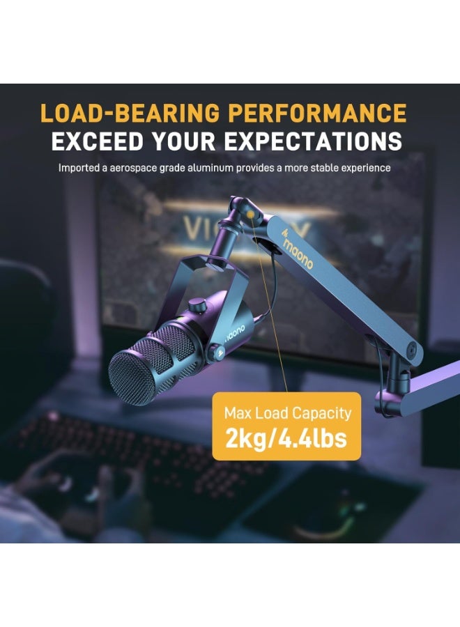 Maono BA92 Mic Boom Arm Stand – Adjustable Suspension Desk Mount for USB and XLR Microphones - Image 3