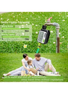 SYOSI SYOSI Sprinkler Timer, Programmable Garden Hose Timer with 3 Separate Watering Programs and Rain Auto Sensor Function, Waterproof Hose Timer with Child Lock/Rain Barrel/3.5' HD Screen  - Image 2