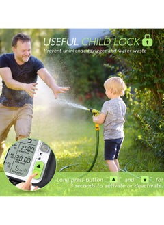 SYOSI SYOSI Sprinkler Timer, Programmable Garden Hose Timer with 3 Separate Watering Programs and Rain Auto Sensor Function, Waterproof Hose Timer with Child Lock/Rain Barrel/3.5' HD Screen  - Image 5