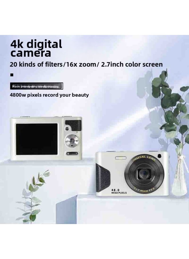 Generic 4K Digital Camera 48.0million Pixel Retro Macro Beauty Filter Camera Portable Travel Photo Video-Body Color:4800W (black) Standard + OTG Card Reader Wiping Cloth  - Image 3