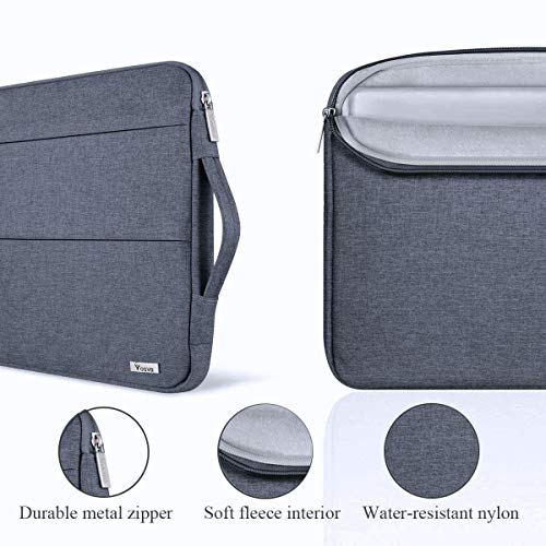 Voova 13 13.6 Inch Laptop Sleeve Case Compatible with MacBook Air 13 M1/M2/M3/M4 2020-2025, MacBook Pro 13/14, IPad Air/Pro 13, Waterproof Slim Computer Bag Cover with Handle, Dark Grey - Image 5