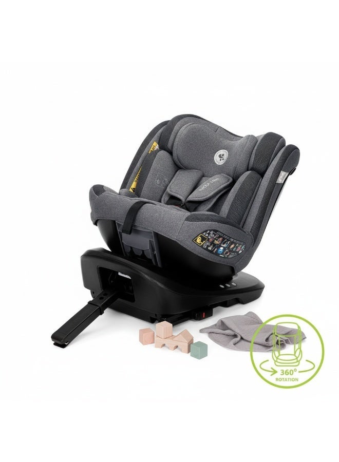 Lorelli Imola ISOFIX Car Seat, Group 0+/1/2/3 (0–36 kg), 360° Rotating Baby & Toddler Seat, Adjustable Recline, Side Protection – Grey - Image 2