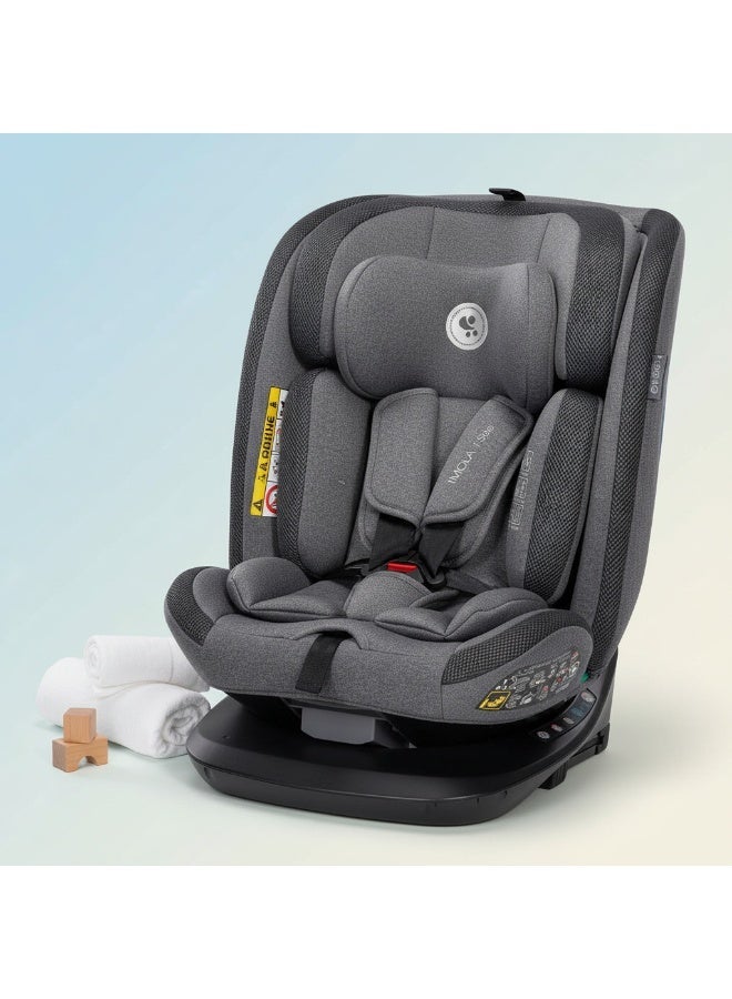 Lorelli Imola ISOFIX Car Seat, Group 0+/1/2/3 (0–36 kg), 360° Rotating Baby & Toddler Seat, Adjustable Recline, Side Protection – Grey - Image 1