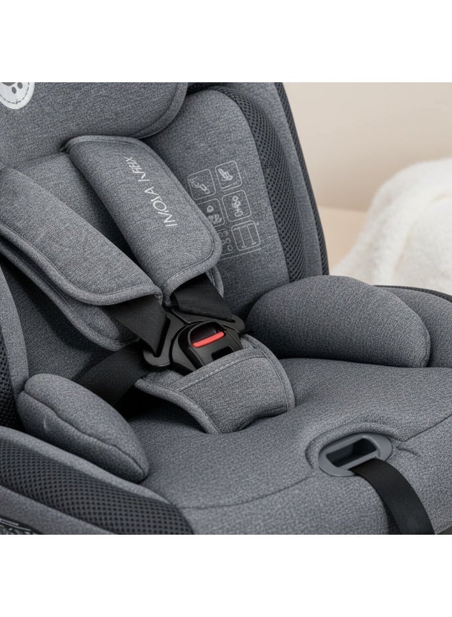 Lorelli Imola ISOFIX Car Seat, Group 0+/1/2/3 (0–36 kg), 360° Rotating Baby & Toddler Seat, Adjustable Recline, Side Protection – Grey - Image 4