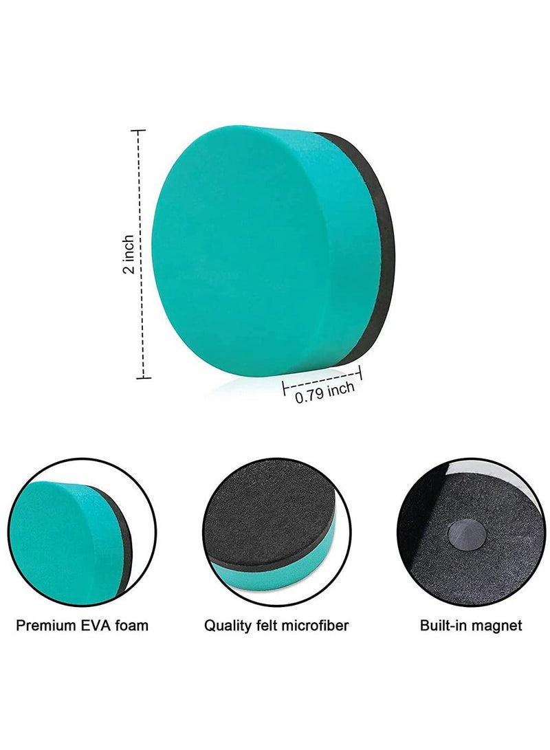 KASTWAVE Round Whiteboard Eraser, Magnetic Whiteboard Dry Erase Erasers, Chalkboard Cleaner Wiper for Kids and Classroom Teacher Supplies, Home and Office (48 Pack, Blue, Red, Green, Yellow) - Image 2