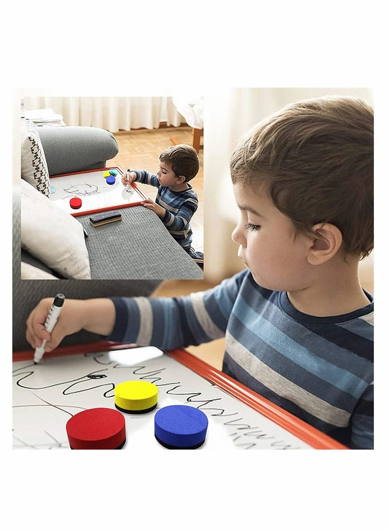 KASTWAVE Round Whiteboard Eraser, Magnetic Whiteboard Dry Erase Erasers, Chalkboard Cleaner Wiper for Kids and Classroom Teacher Supplies, Home and Office (48 Pack, Blue, Red, Green, Yellow) - Image 3