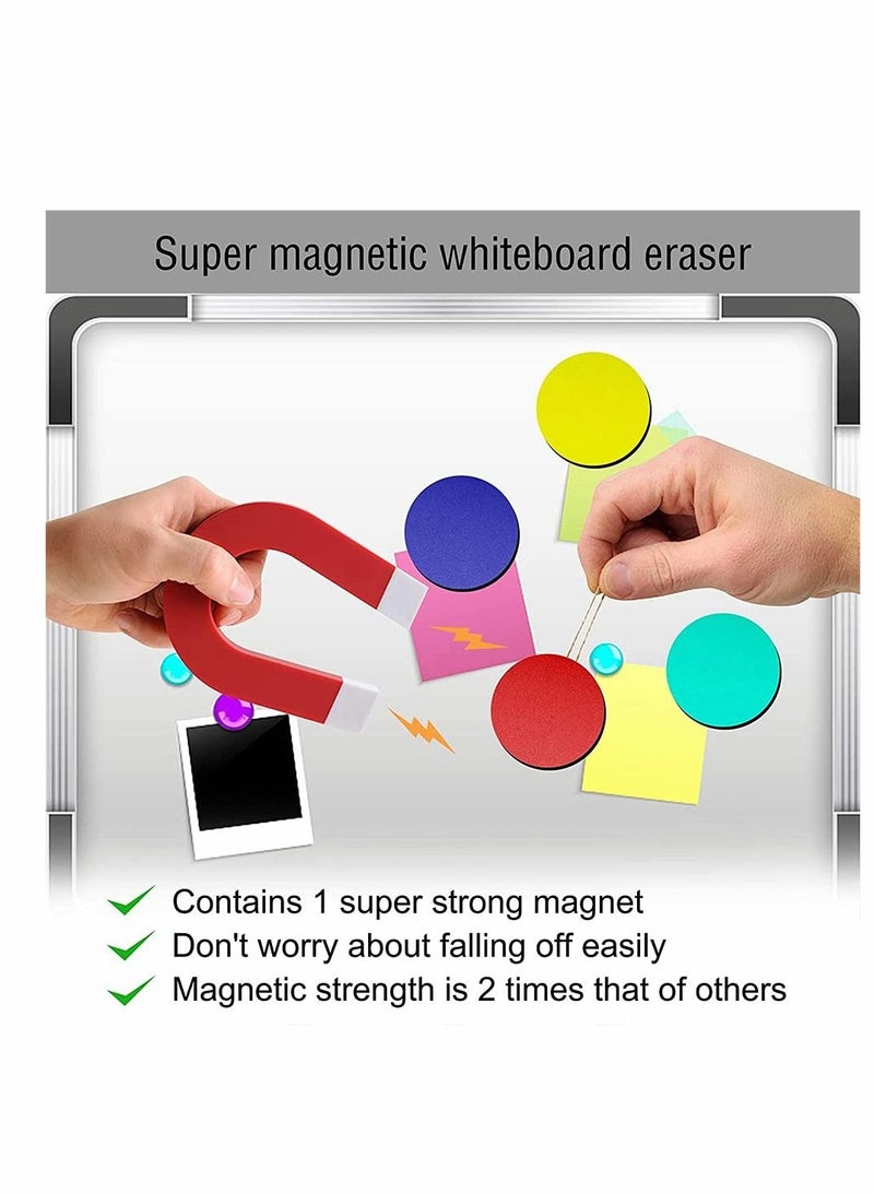 KASTWAVE Round Whiteboard Eraser, Magnetic Whiteboard Dry Erase Erasers, Chalkboard Cleaner Wiper for Kids and Classroom Teacher Supplies, Home and Office (48 Pack, Blue, Red, Green, Yellow) - Image 5