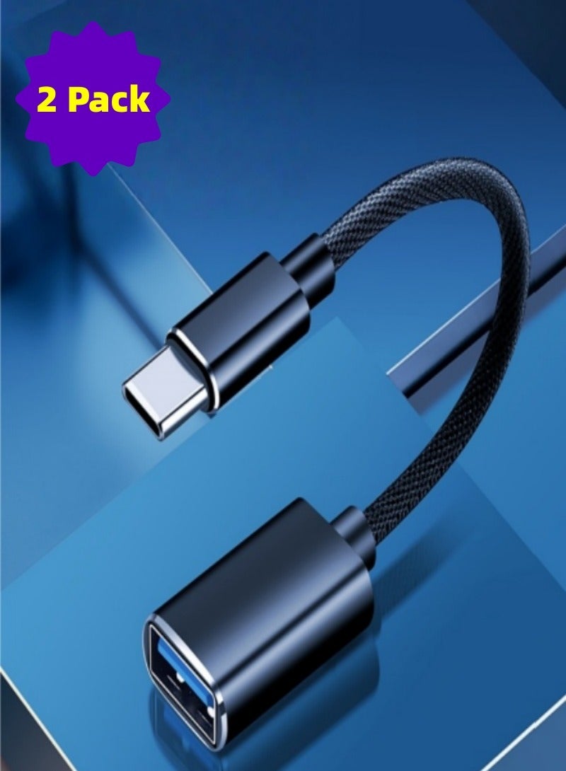 الصفحة الرئيسية محول من USB C إلى USB 3.0 [2 عبوة]، كابل من ذكر C إلى أنثى OTG من النوع C لـ Thunderbolt3 متوافق مع MacBook Pro/Air، وiPhone 15 Pro/15 Plus/15، وSamsung Galaxy S23/S22/S21 - Image 1