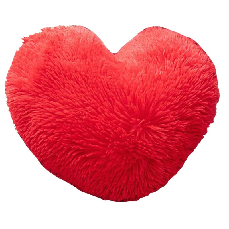 MorroMorn Fluffy Heart Throw Pillows  Shaggy Decorative Pillow for Sofa Couch Bed  Cute Room Decor Gifts for Women Girls Kids - Decorations for Valentines Day Mothers Day Christmas (Red) - Image 1