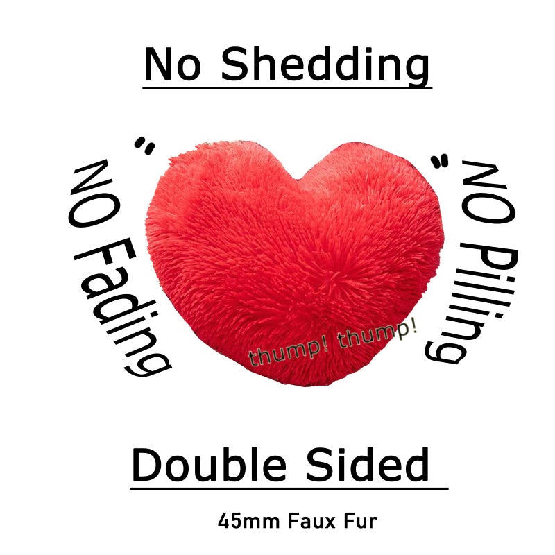 MorroMorn Fluffy Heart Throw Pillows  Shaggy Decorative Pillow for Sofa Couch Bed  Cute Room Decor Gifts for Women Girls Kids - Decorations for Valentines Day Mothers Day Christmas (Red) - Image 3