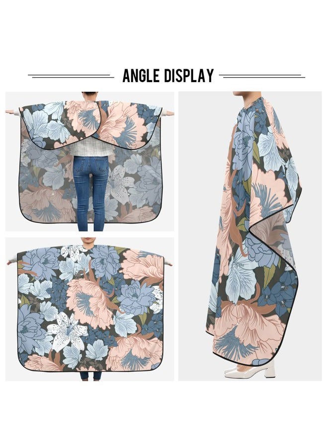ALAZA Colorful Flowers Barber Cape for Men Women, Waterproof Haircut Apron Beard Shaving Bib Hair Cutting Cloth 55 x 65 Inch - Image 5