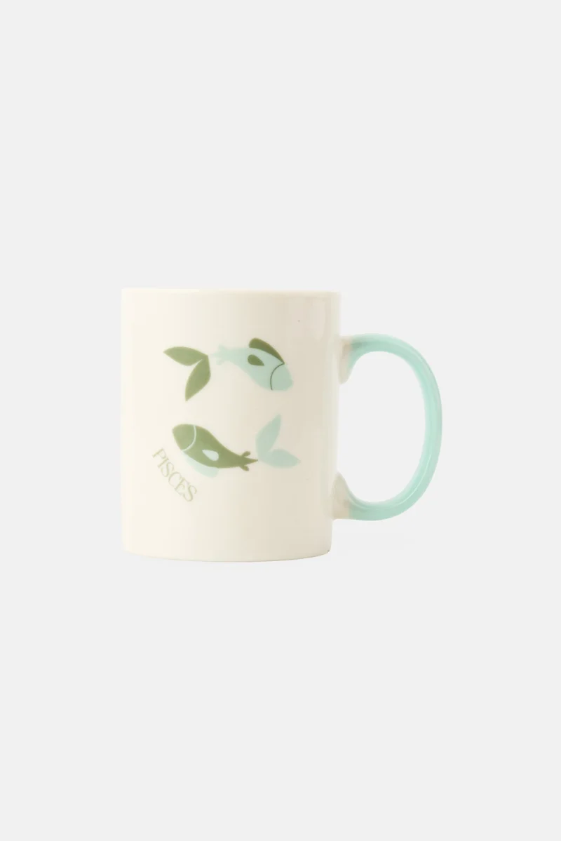 Muy Mucho Ceramic Pisces Zodiac Mug 330ml, White