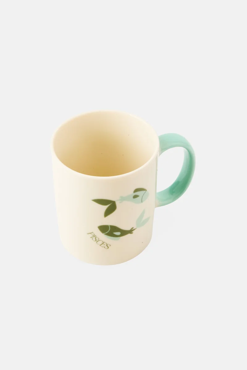 Muy Mucho Ceramic Pisces Zodiac Mug 330ml, White
