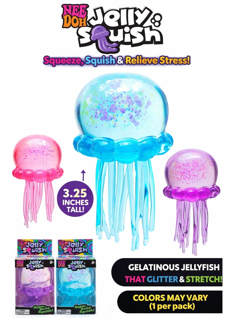NeeDoh Jelly Squish Sensory Squeeze Toy Stress Relief Fidget Jellyfish Squishy Slow Rising Anti Anxiety Toy for Kids & Adults (Pink, Blue and Purple) - Image 1