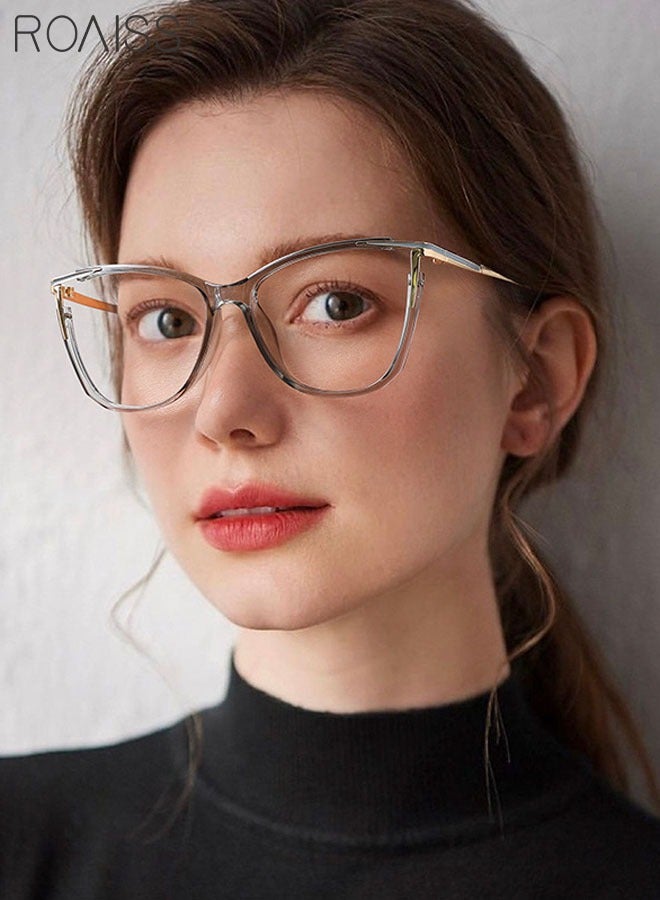 roaiss Women's Blue Light Blocking Glasses Anti UV and Glare Blue Light Filter Computer Glasses Cat Eye Color Changing Anti Eyestrain Headache Eyewear Transparent Gray 55mm - Image 2