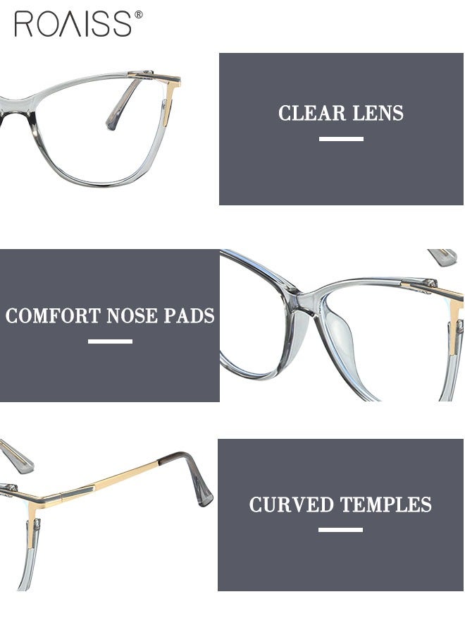 roaiss Women's Blue Light Blocking Glasses Anti UV and Glare Blue Light Filter Computer Glasses Cat Eye Color Changing Anti Eyestrain Headache Eyewear Transparent Gray 55mm - Image 5