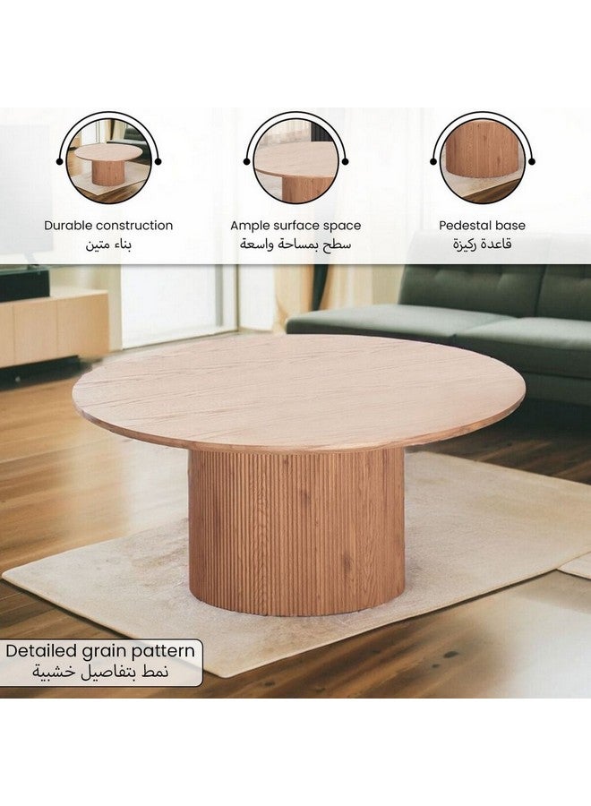 Micasa Elegant and Modern Design Round Coffee Table Oak 45 x 100 x 100 cm AD-CT0607K - Image 4