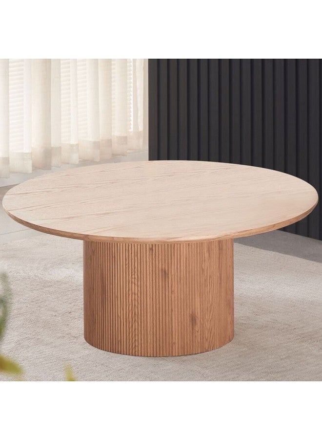 Micasa Elegant and Modern Design Round Coffee Table Oak 45 x 100 x 100 cm AD-CT0607K - Image 2