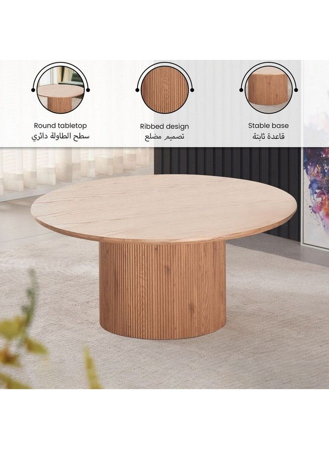 Micasa Elegant and Modern Design Round Coffee Table Oak 45 x 100 x 100 cm AD-CT0607K - Image 5