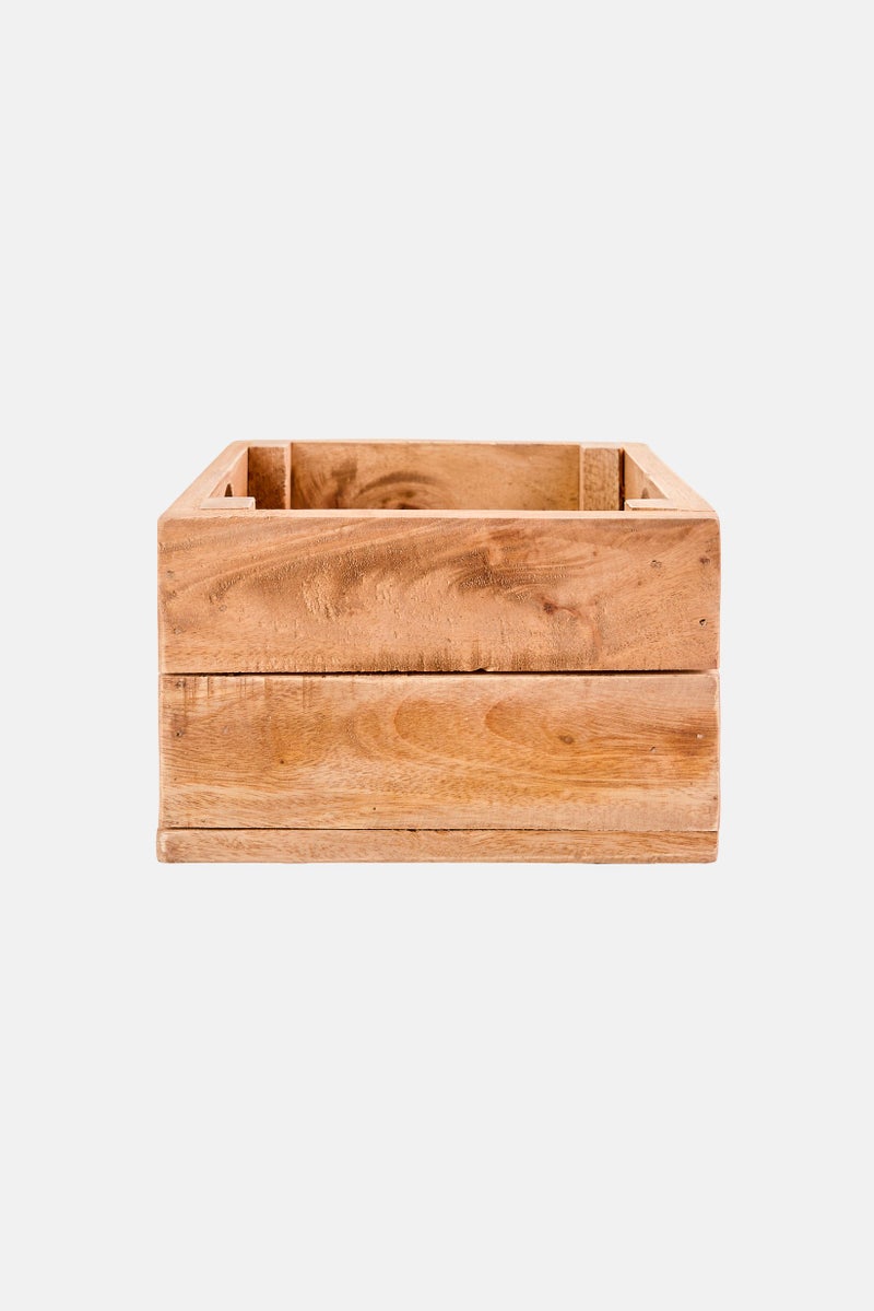 Muy Mucho Mahohany Wooden Storage Box, Natural - Image 2